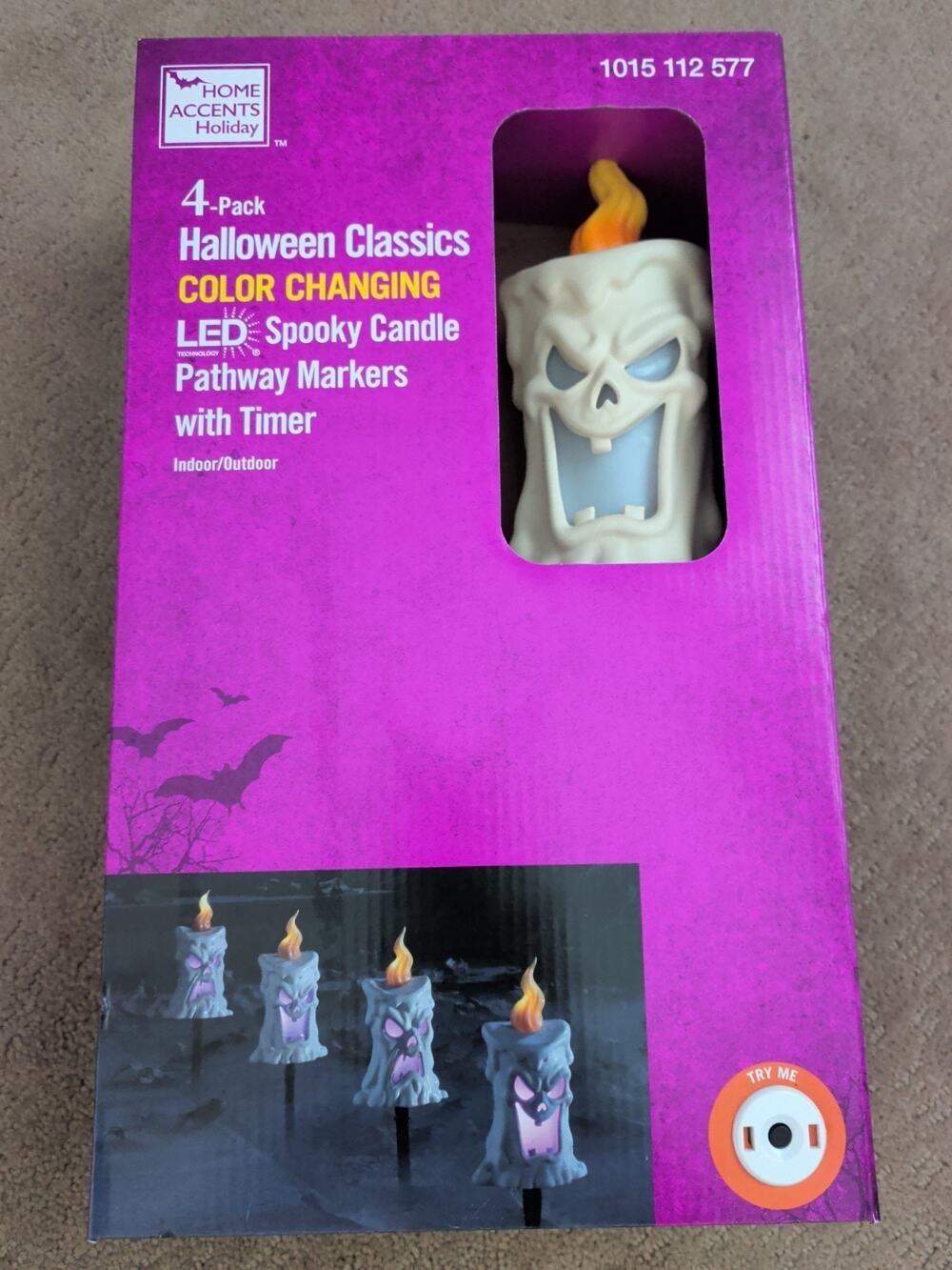 Home Depot Home Accents Holiday 4pk LED Color Changing Spooky Candle Pathway